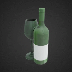 Elegant Wine Bottle and Glass