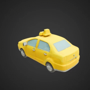 Low-Poly Taxi Cab